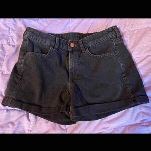 black denim shorts